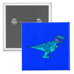 T-rex bleu badge avec épingle
