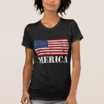 'T-shirt affligé par drapeau de MERICA USA