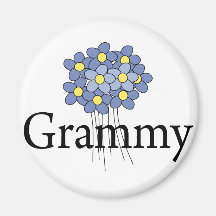 T-shirt assez bleu de Grammy de fleur Aimants Pour Réfrigérateur