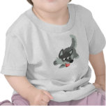 T-shirt curieux mignon de bébé de loup de bande de t-shirts