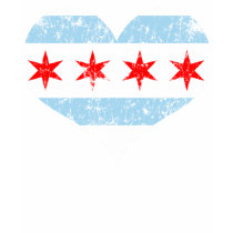 T-shirt de coeur de drapeau de Chicago