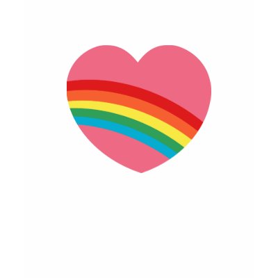 T-shirt de coeur de l'arc-en-ciel 80s par teeboutique