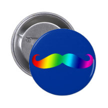 T-shirt de moustache d'arc-en-ciel badge avec épingle