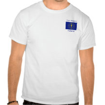 T-shirt de ville de carte de drapeau de l'Indiana