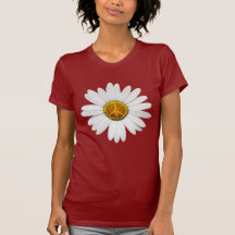 T-shirt flower power de signe de paix - personnali
