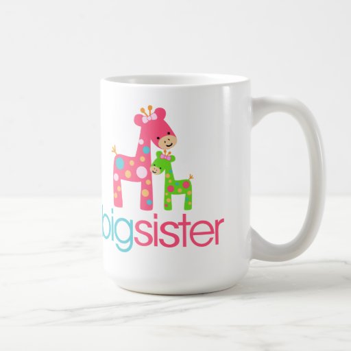 T-shirt génial de grande soeur de girafe mugs à café