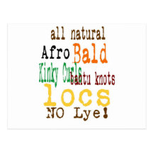T-shirt naturel de cheveux carte postale