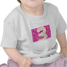 T-shirt rose de fleurs de 3ème anniversaire de fil