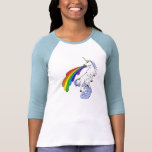 T-shirt vomissant d'arc-en-ciel de licorne