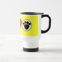 T-shirts de pattes de chiot d'amour de paix, cadea tasse à café