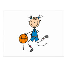 T-shirts et cadeaux bleus de joueur de basket de f cartes postales