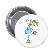 T-shirts et cadeaux bleus de patineur artistique d badge avec épingle