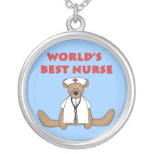 T-shirts et cadeaux de l'infirmière du monde d'our pendentif personnalisé