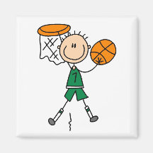T-shirts et cadeaux masculins de joueur de basket magnets pour réfrigérateur