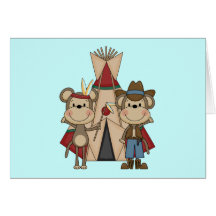 T-shirts et cadeaux occidentaux sauvages de singes carte de vœux