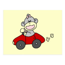 T-shirts et cadeaux rouges de singe de chaussette  carte postale