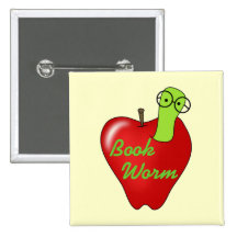 T-shirts et cadeaux rouges de ver de livre d'Apple Badge