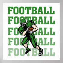 T-shirts et cadeaux verts de joueur de football poster