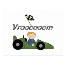 T-shirts et cadeaux verts de voiture de course Vro Cartes Postales
