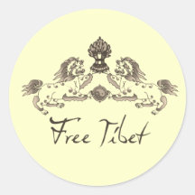 T-SHIRTS ET VITESSE LIBRES DU THIBET AUTOCOLLANTS RONDS