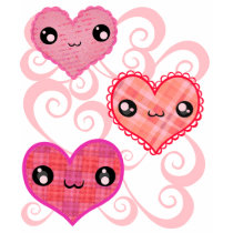 T-shirts tourbillonnant de coeurs de Kawaii de pla