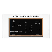 Tableau noir de maths photocarte personnalisée