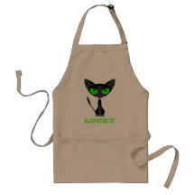 Tablier chanceux/chemise de chat noir