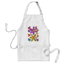 Tablier coloré de fleurs et de papillons