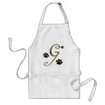 Tablier de monogramme d'empreinte de patte