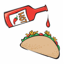 taco avec de la sauce chaude photo sculpture