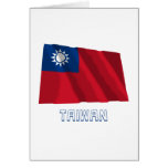 Taïwan ondulant le drapeau avec le nom carte de vœux