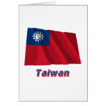Taïwan ondulant le drapeau avec le nom carte de vœux