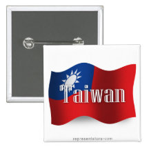 Taïwan ondulant le drapeau badge