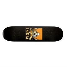 taj mahal het art deco retro poster van India Skate Deck