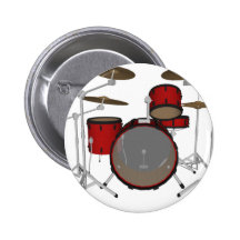 Tambours : Kit de tambour rouge : modèle 3D : Pin's