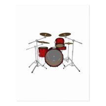Tambours : Kit de tambour rouge : modèle 3D : Carte Postale