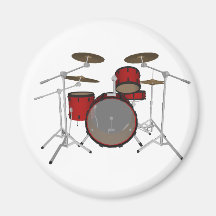 Tambours : Kit de tambour rouge : modèle 3D : Aimant