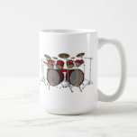 Tambours : Kit de tambour rouge : modèle 3D : Mugs
