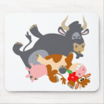 Tango ! ! (taureau et vache de bande dessinée) mou tapis de souris