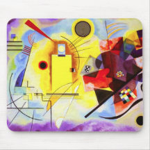 Tapis de souris bleu rouge jaune de Kandinsky