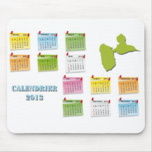 Tapis  de souris calendrier guadeloupe tapis de souris
