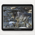 Tapis de souris de loup gris "de recherche de visi