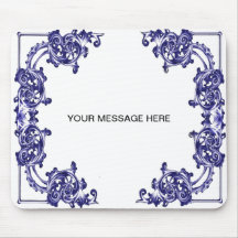 Tapis de souris floral fleuri de motif de damassé 
