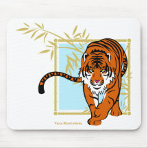 Tapis de souris "Tigre et bambou"