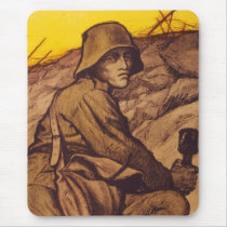 Tapis de souris vintage d'affiche de guerre - Alle