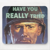 Tapis de souris vintage d'affiche de guerre