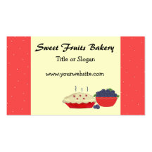 Tartes et fruit cartes de visite professionnelles