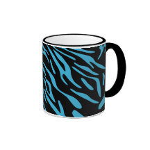 Tasse à la mode de rayure de zèbre de turquoise
