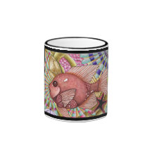 Tasse abstraite de poissons