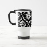 Tasse blanche de thé de café de damassé de noir él